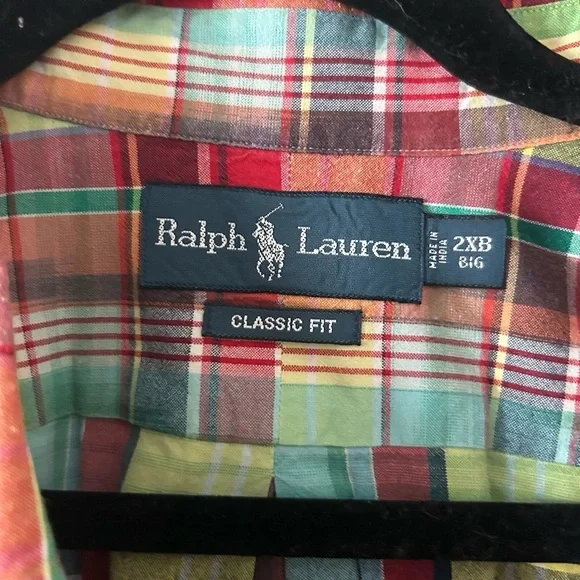 Polo by Ralph Lauren Plaid Classic Fit Short Sleeve Button Down Shirt 2XB - Picture 5 of 5